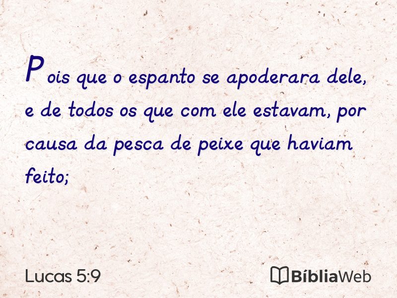 Lucas 5:9 em imagem para compartilhar