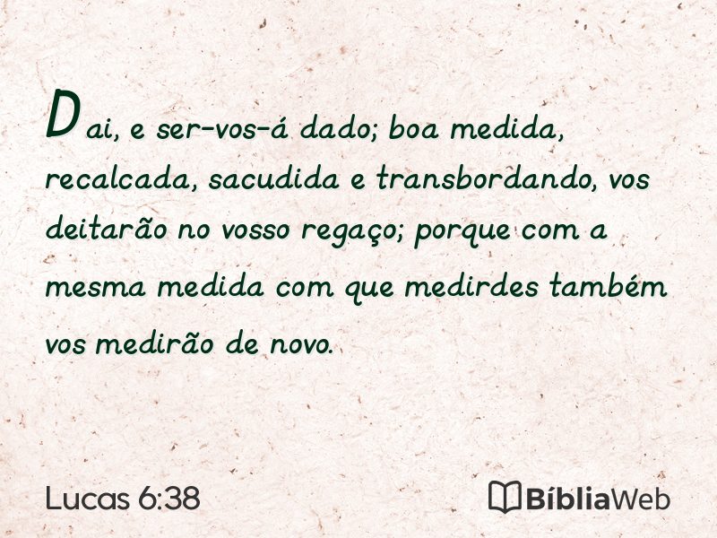 Lucas 6:38 em imagem para compartilhar