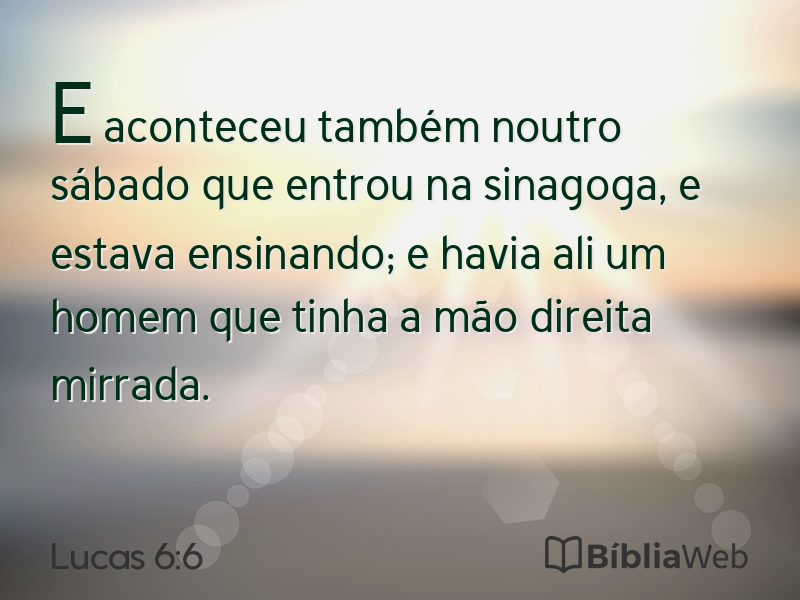 Lucas 6:6 em imagem para compartilhar