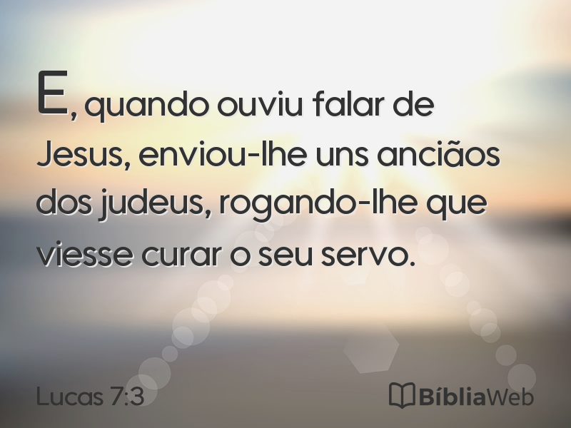 Lucas 7:3 em imagem para compartilhar