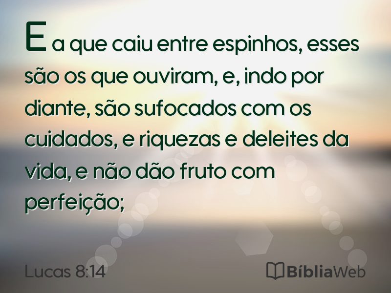 Lucas 8:14 em imagem para compartilhar