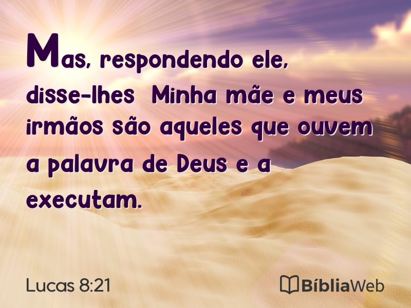 Lucas 8:21 em imagem para compartilhar