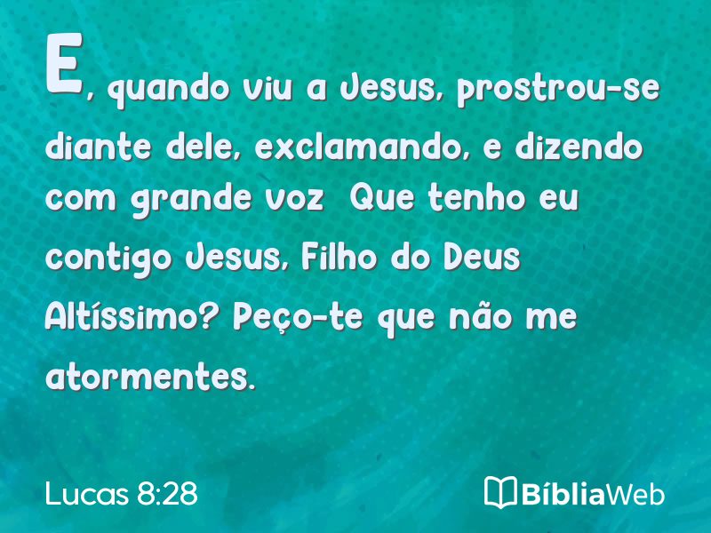 Lucas 8:28 em imagem para compartilhar
