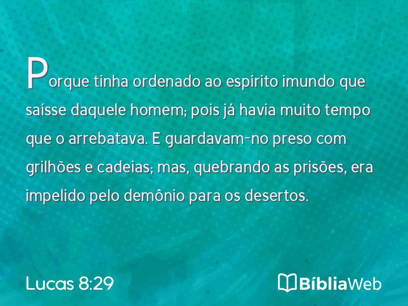 Lucas 8:29 em imagem para compartilhar