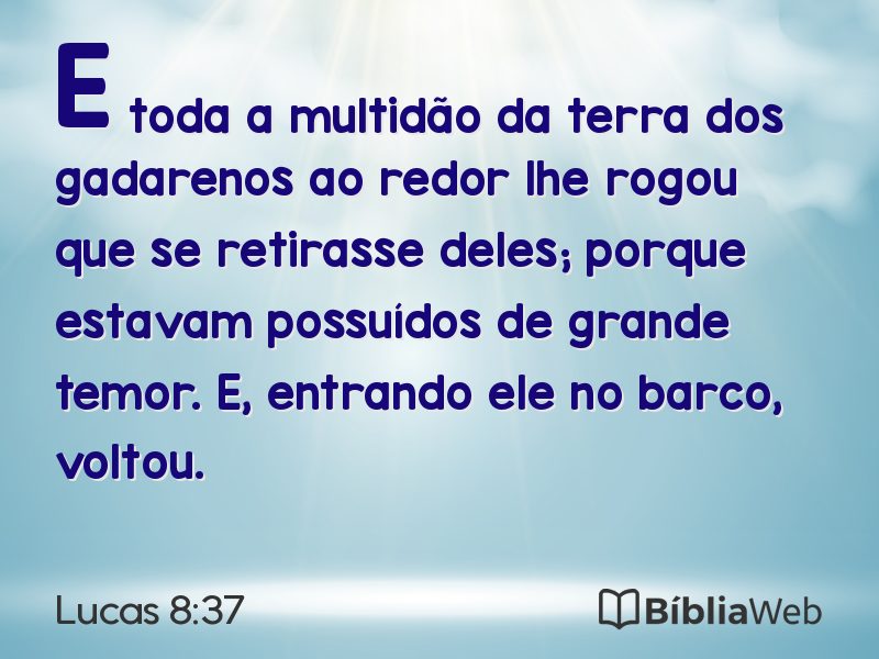 Lucas 8:37 em imagem para compartilhar