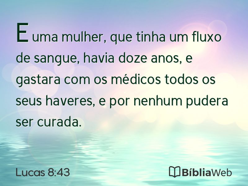Lucas 8:43 em imagem para compartilhar