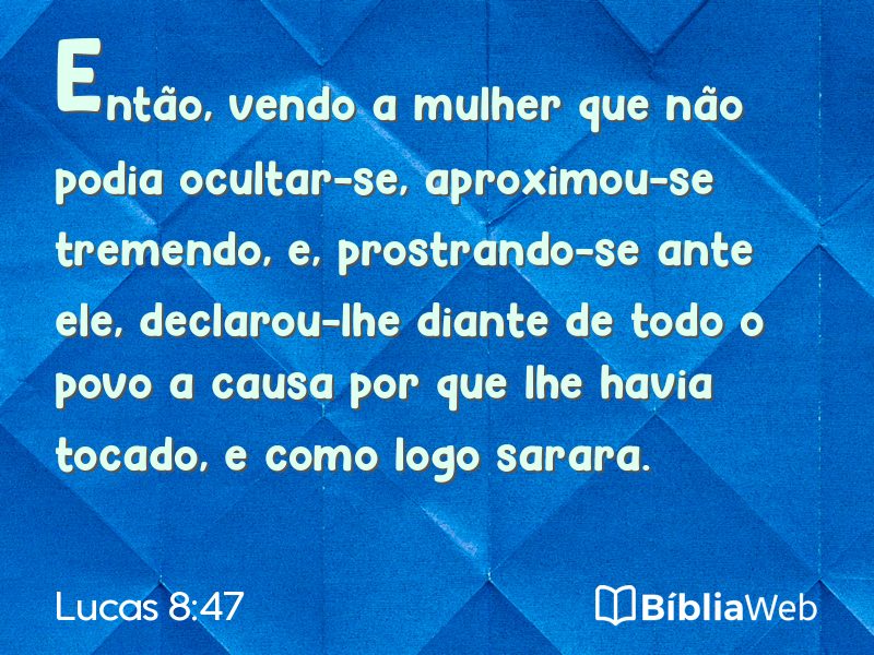 Lucas 8:47 em imagem para compartilhar
