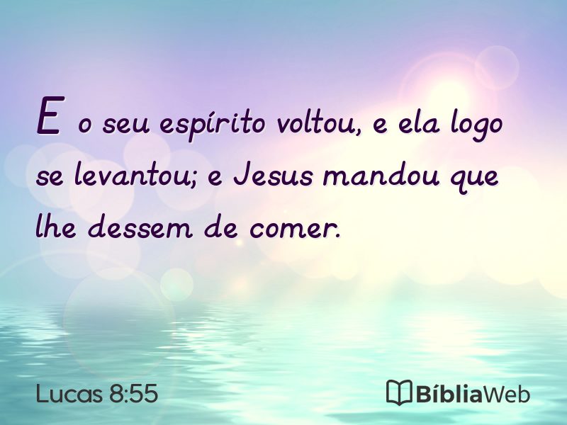 Lucas 8:55 em imagem para compartilhar