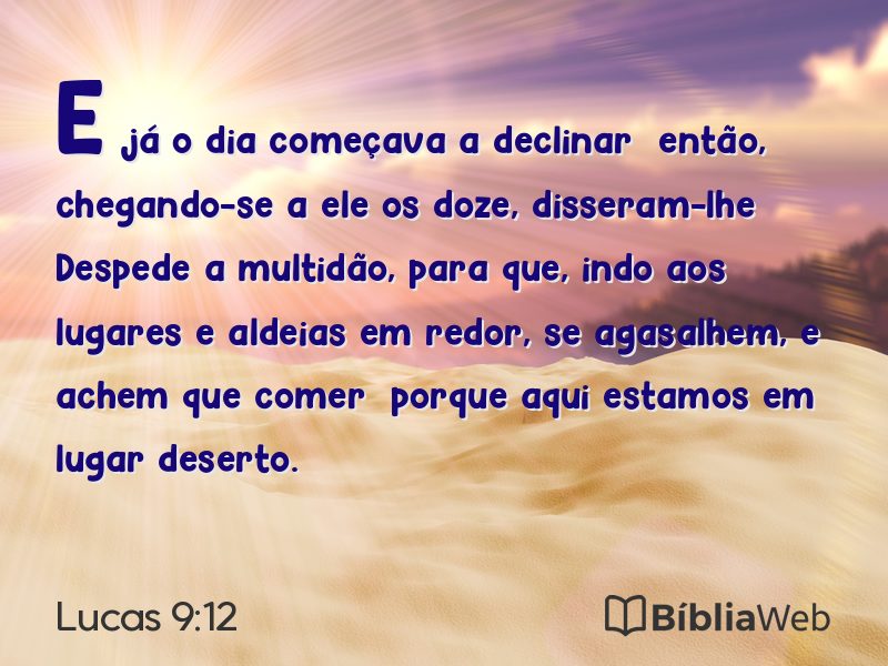 Lucas 9:12 em imagem para compartilhar