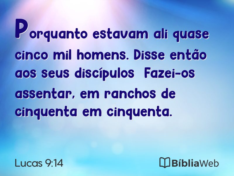 Lucas 9:14 em imagem para compartilhar