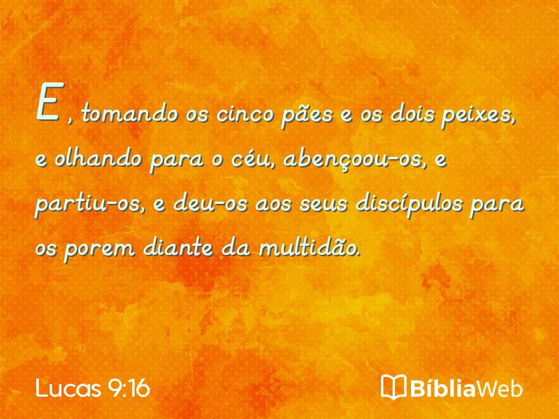 Lucas 9:16 em imagem para compartilhar