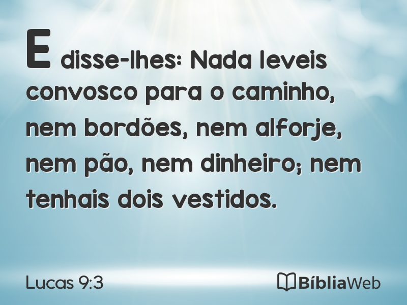 Lucas 9:3 em imagem para compartilhar