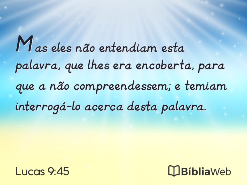 Lucas 9:45 em imagem para compartilhar
