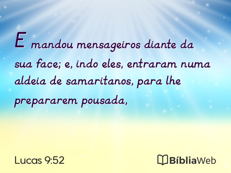 Lucas 9:52 em imagem para compartilhar