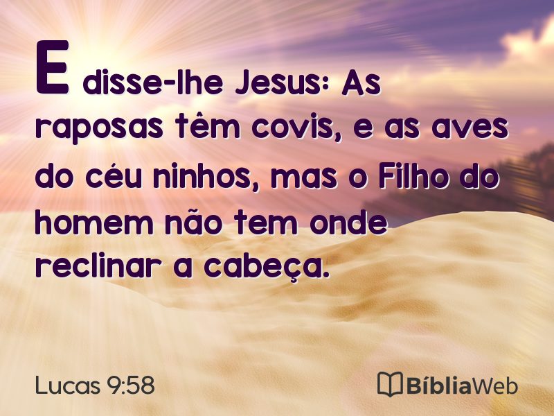 Lucas 9:58 em imagem para compartilhar