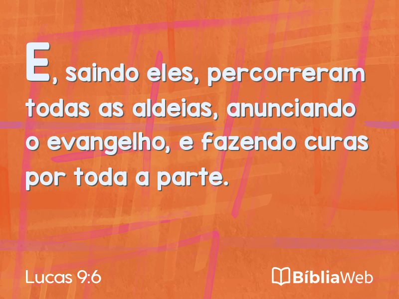 Lucas 9:6 em imagem para compartilhar