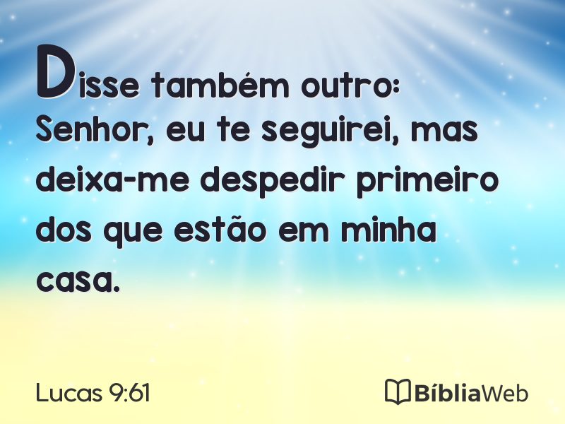 Lucas 9:61 em imagem para compartilhar