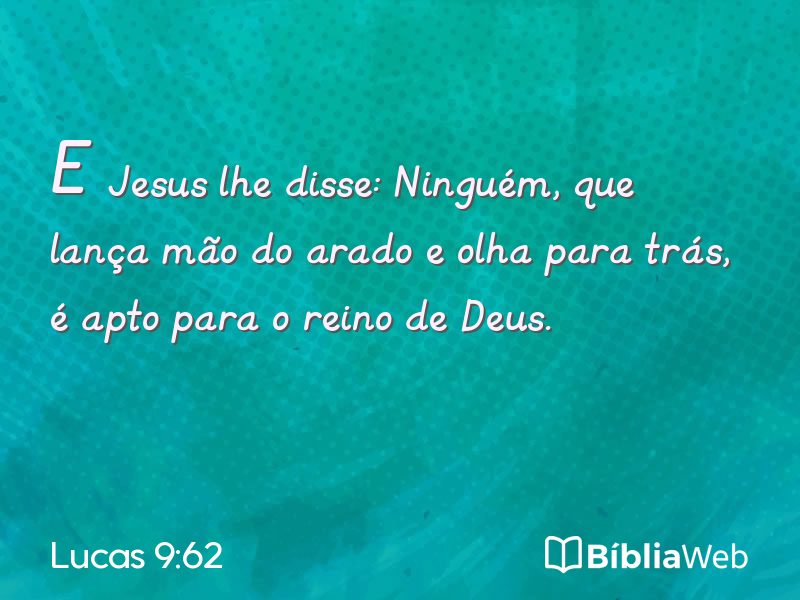 Lucas 9:62 em imagem para compartilhar