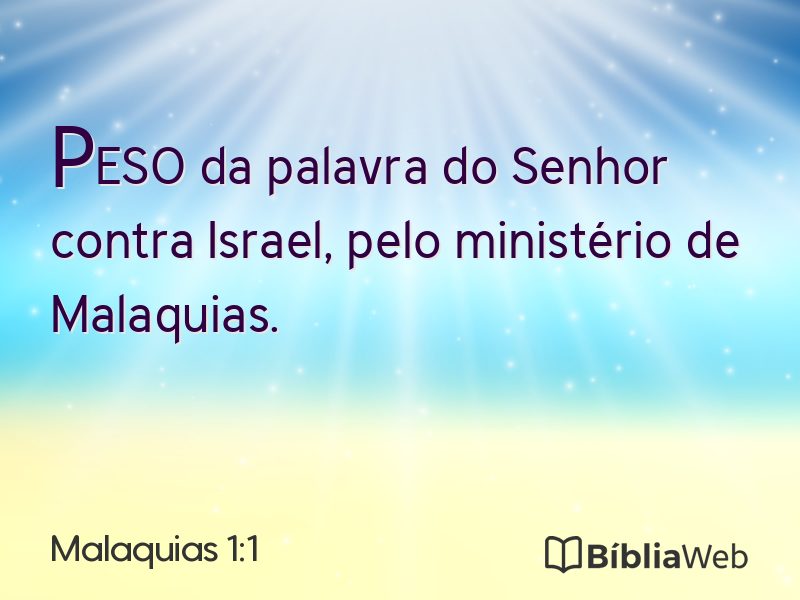 Malaquias 1:1 em imagem para compartilhar