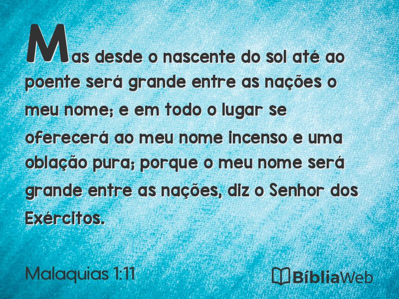 Malaquias 1:11 em imagem para compartilhar