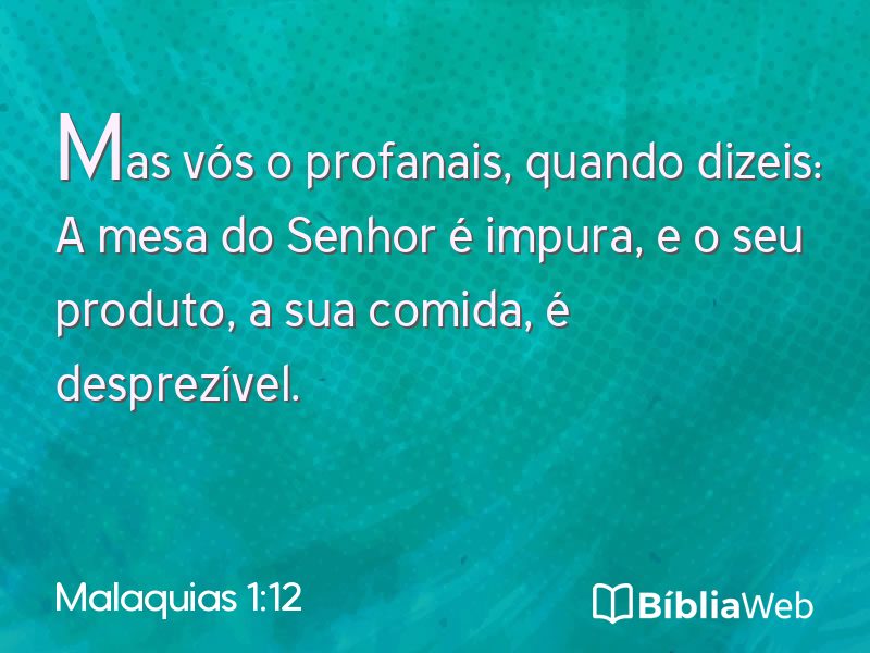 Malaquias 1:12 em imagem para compartilhar