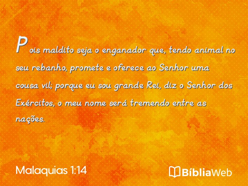 Malaquias 1:14 em imagem para compartilhar