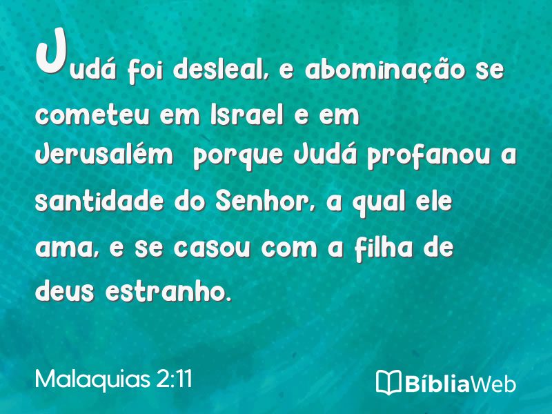 Malaquias 2:11 em imagem para compartilhar