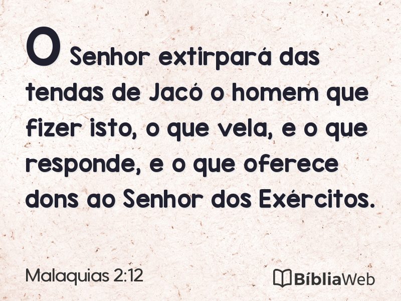 Malaquias 2:12 em imagem para compartilhar