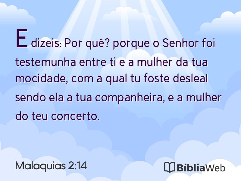 Malaquias 2:14 em imagem para compartilhar