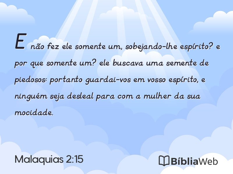 Malaquias 2:15 em imagem para compartilhar