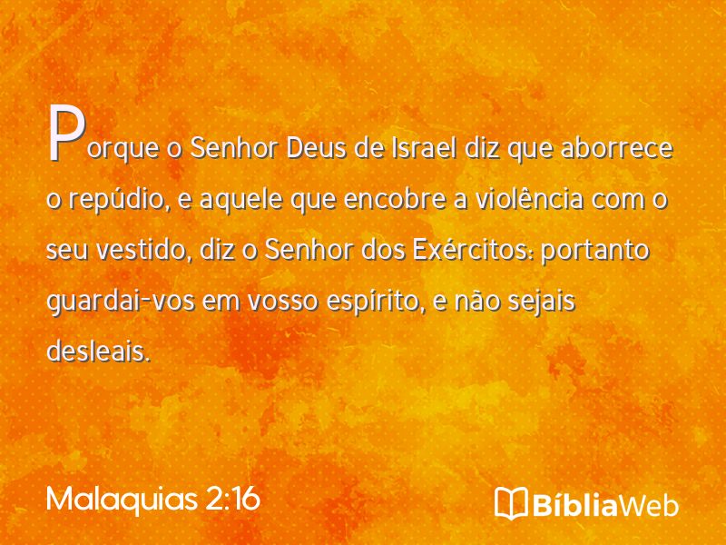 Malaquias 2:16 em imagem para compartilhar