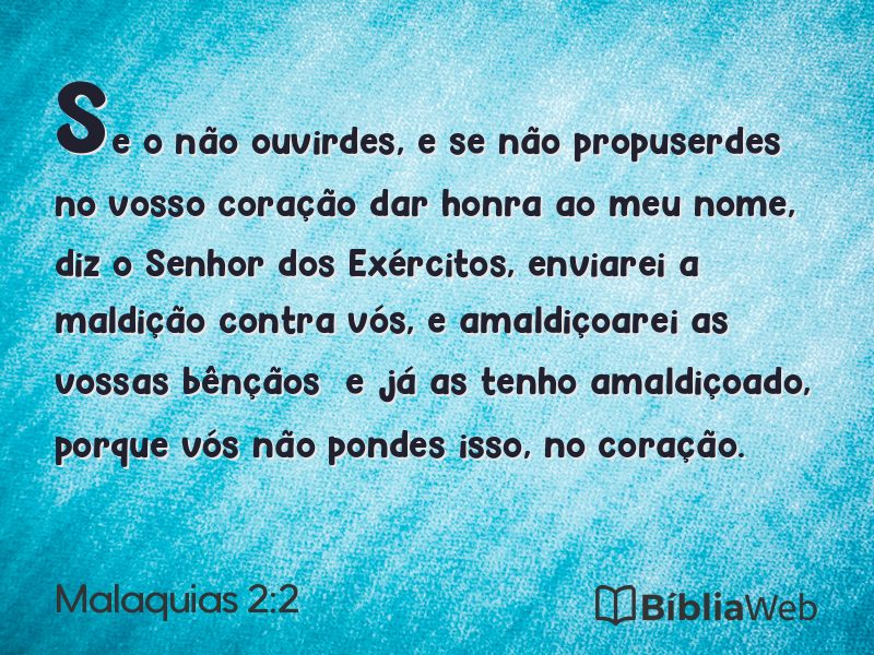 Malaquias 2:2 em imagem para compartilhar