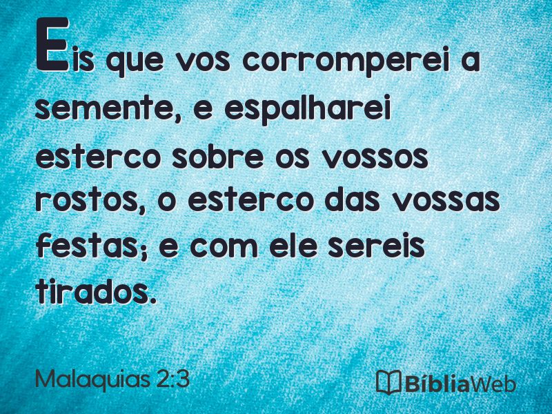 Malaquias 2:3 em imagem para compartilhar