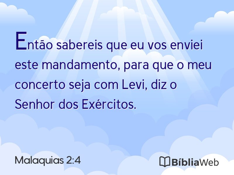 Malaquias 2:4 em imagem para compartilhar
