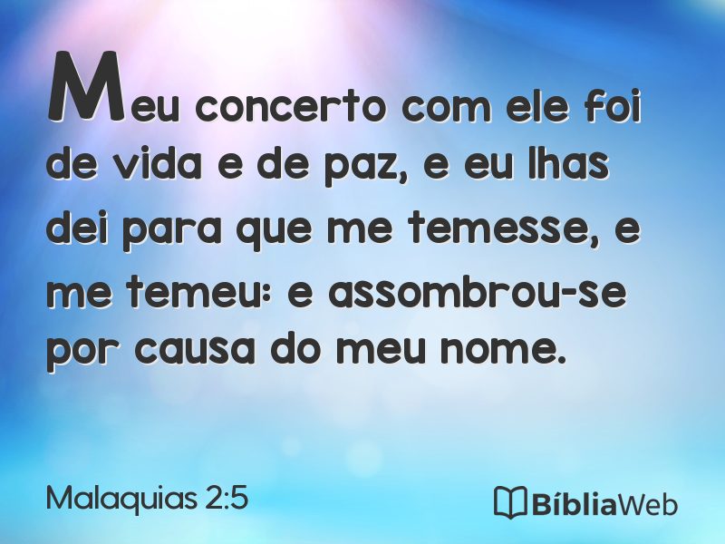 Malaquias 2:5 em imagem para compartilhar