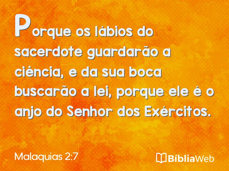 Malaquias 2:7 em imagem para compartilhar
