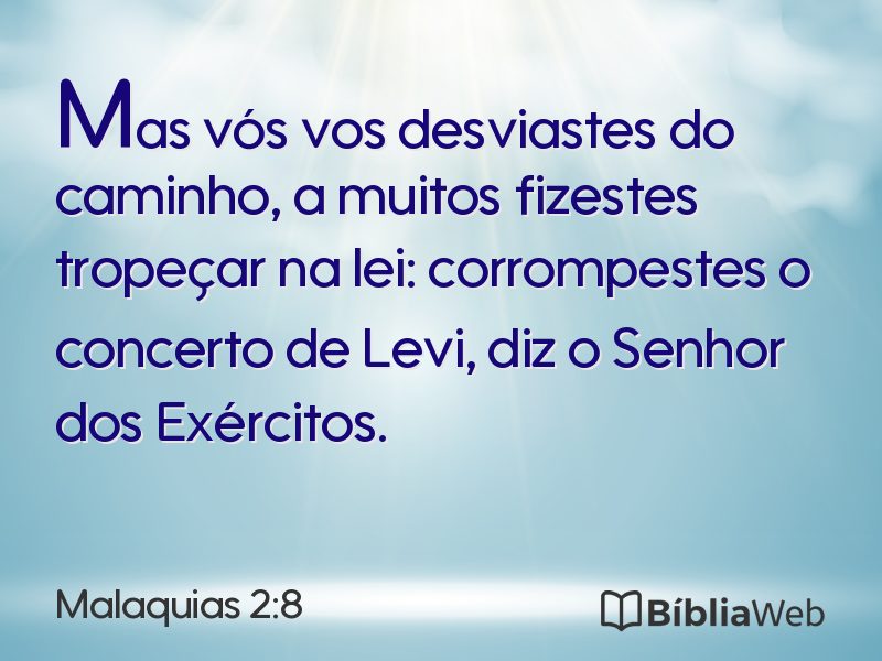 Malaquias 2:8 em imagem para compartilhar