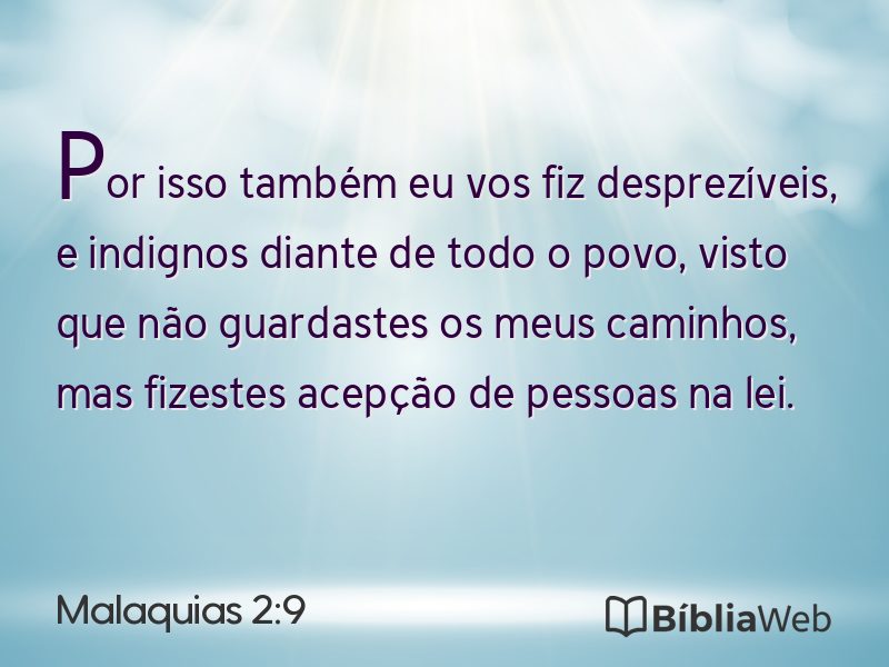 Malaquias 2:9 em imagem para compartilhar