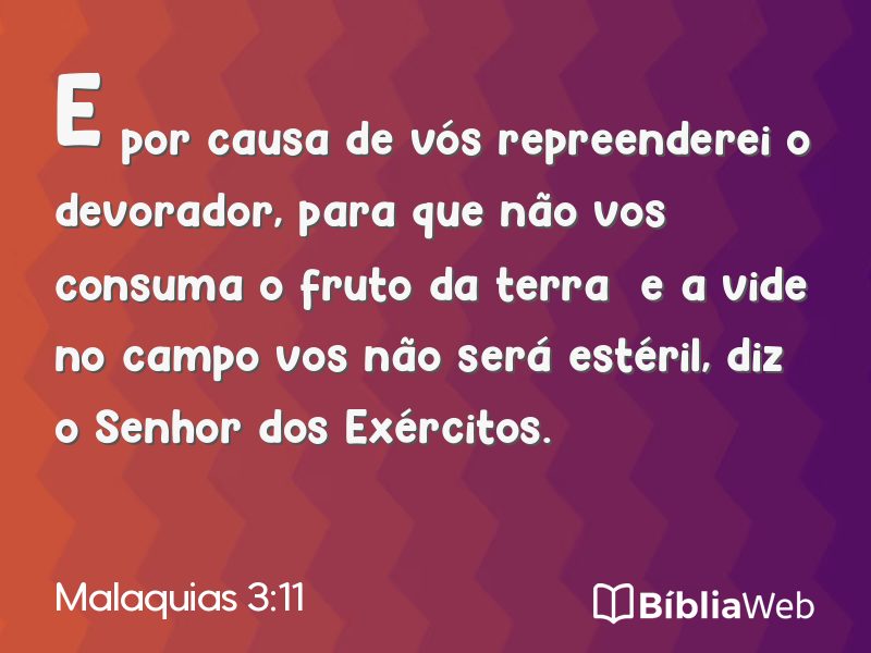 Malaquias 3:11 em imagem para compartilhar