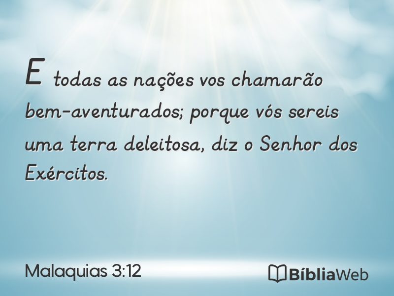 Malaquias 3:12 em imagem para compartilhar