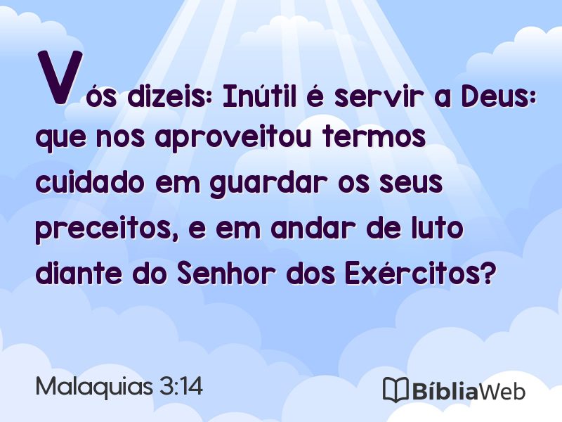Malaquias 3:14 em imagem para compartilhar