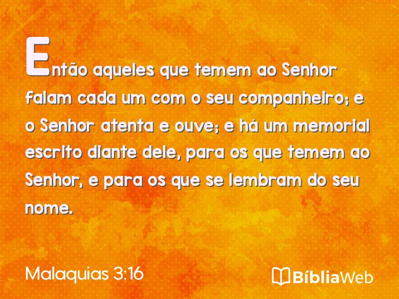 Malaquias 3:16 em imagem para compartilhar