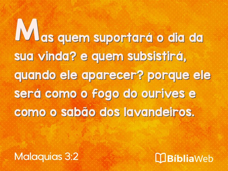 Malaquias 3:2 em imagem para compartilhar