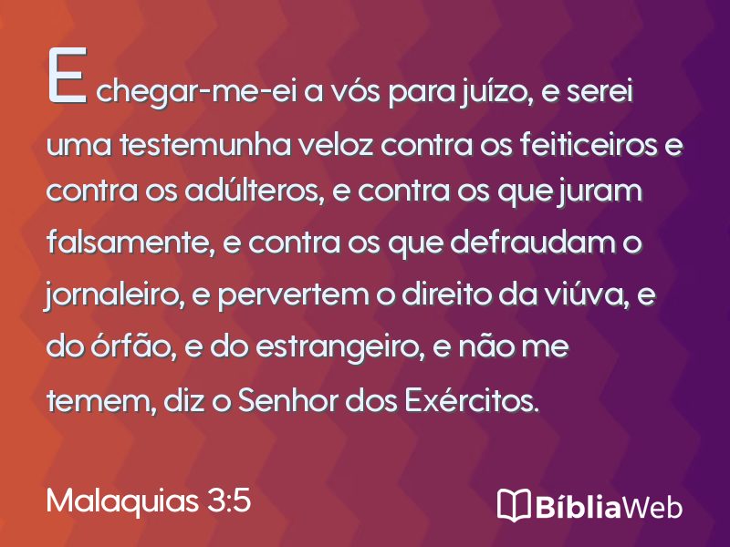 Malaquias 3:5 em imagem para compartilhar