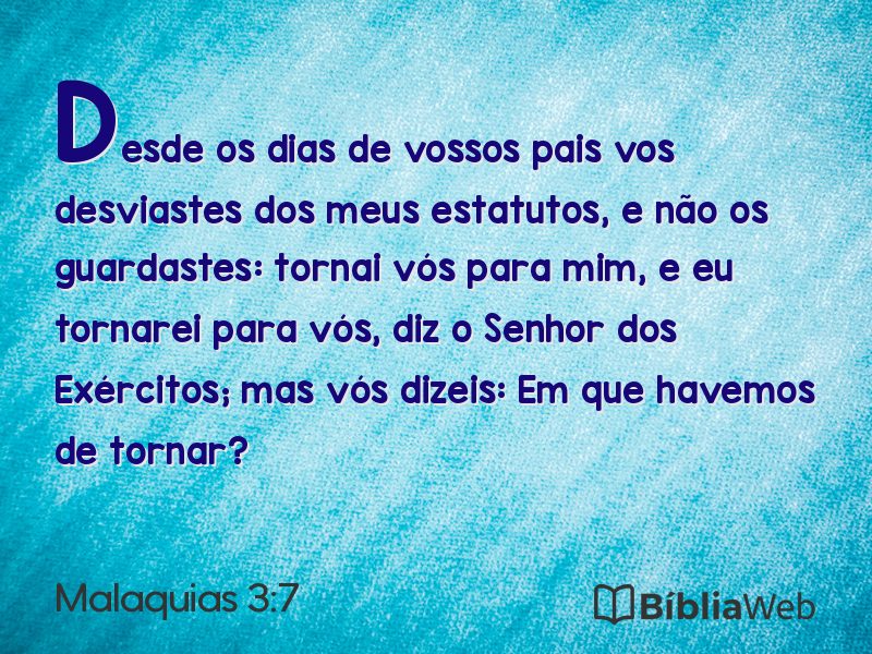 Malaquias 3:7 em imagem para compartilhar