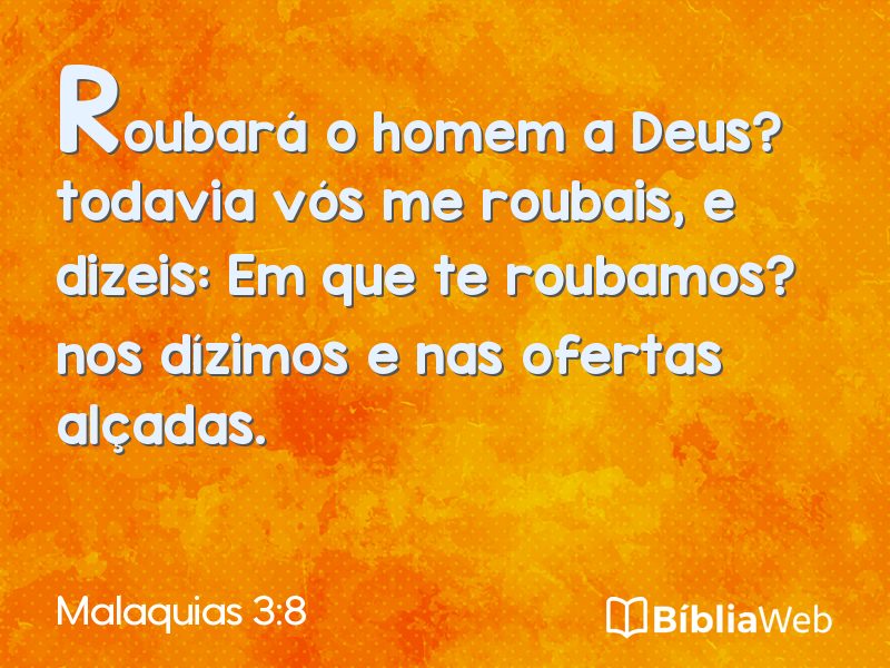 Malaquias 3:8 em imagem para compartilhar