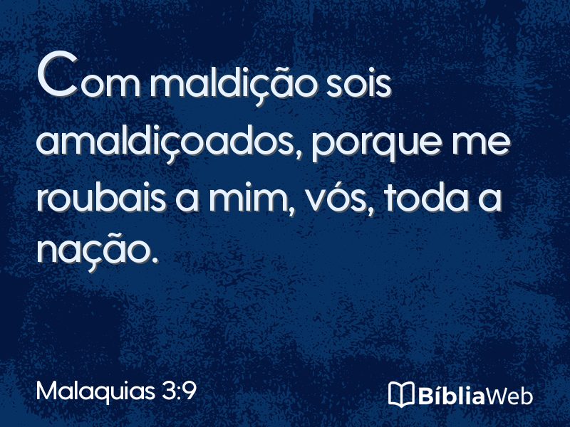 Malaquias 3:9 em imagem para compartilhar