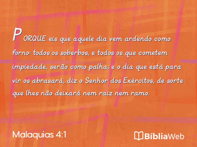 Malaquias 4:1 em imagem para compartilhar