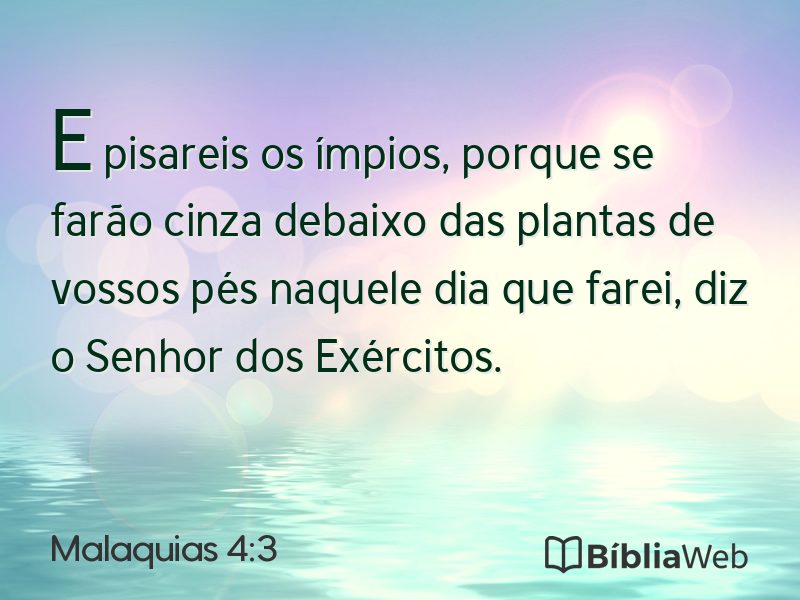 Malaquias 4:3 em imagem para compartilhar