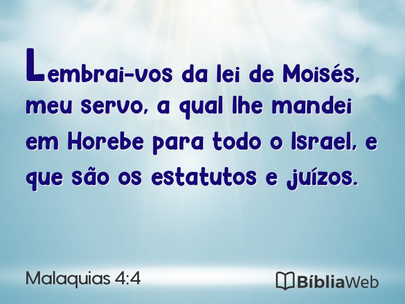 Malaquias 4:4 em imagem para compartilhar